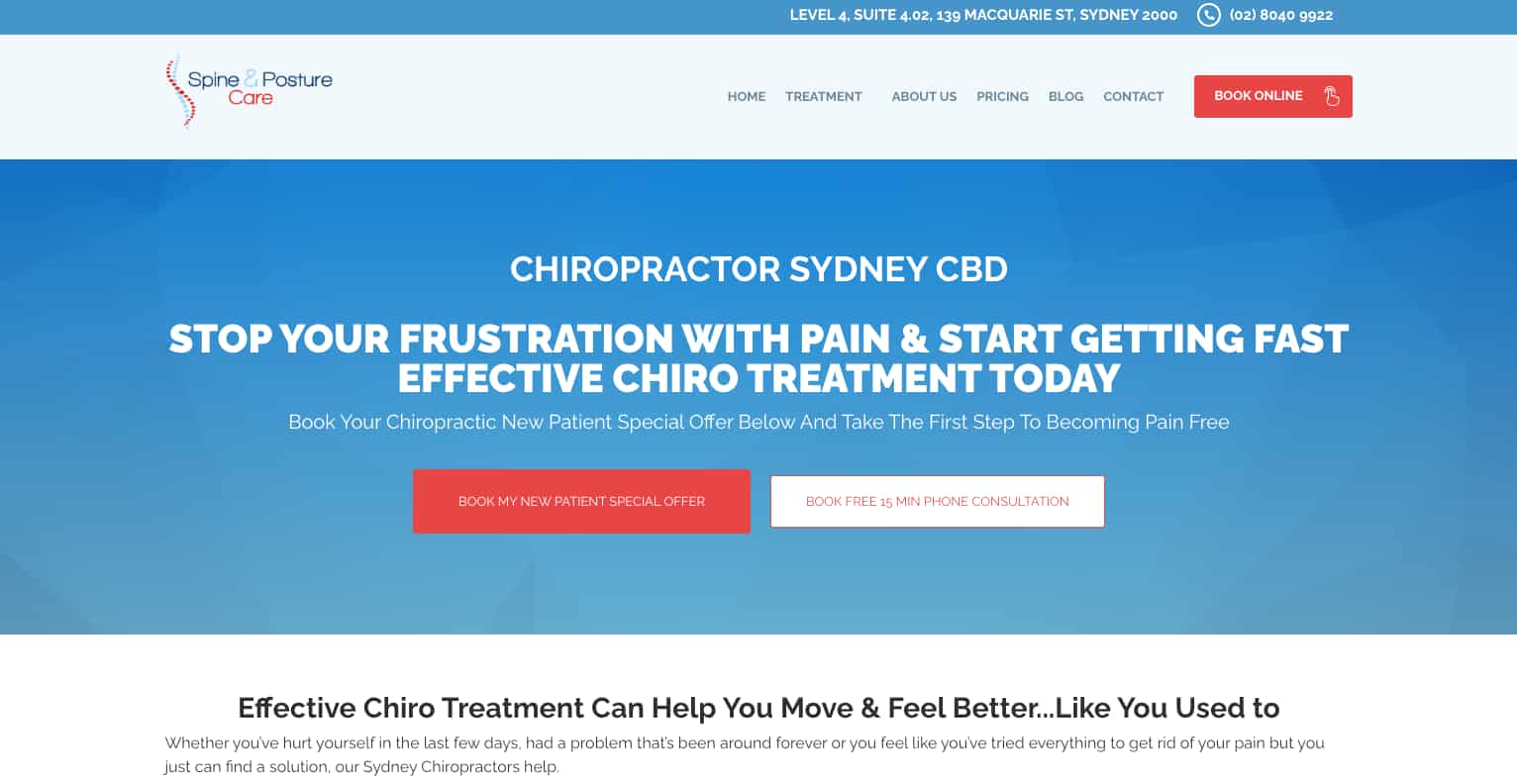 Spine and Posture Care Chiropractor Sydney